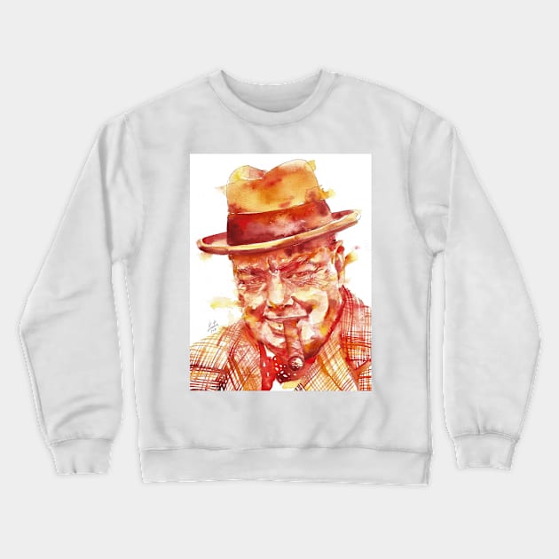 WINSTON CHURCHILL - watercolor portrait .1 Crewneck Sweatshirt by lautir